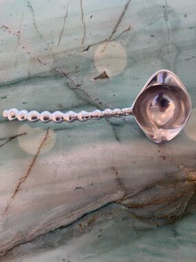 Silver Beaded Handle Serving Ladle